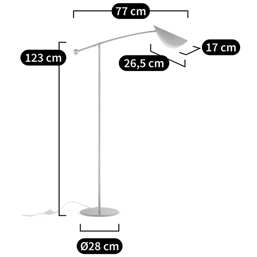 Торшер с поворотным плафоном Aracea Beige Floor Lamp в Новосибирске