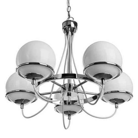 Люстра Melissa Chandelier Chromium 5 Хром Белый в Новосибирске | Loft Concept 