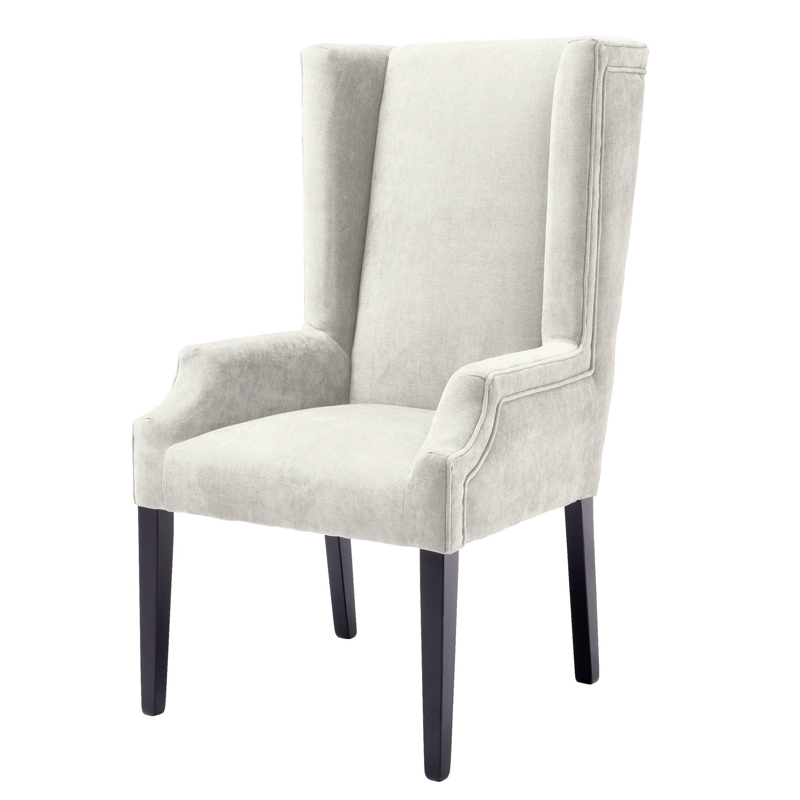 Стул Eichholtz Dining Chair Tempio sand Молочный Черный в Новосибирске | Loft Concept 