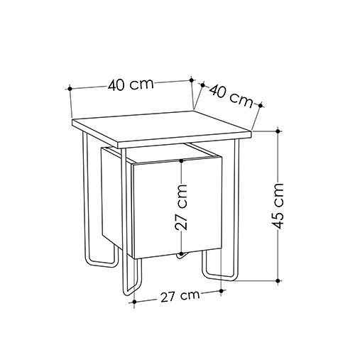 Прикроватная тумба белого цвета с дверцей ACRES NIGHTSTAND WHITE в Новосибирске