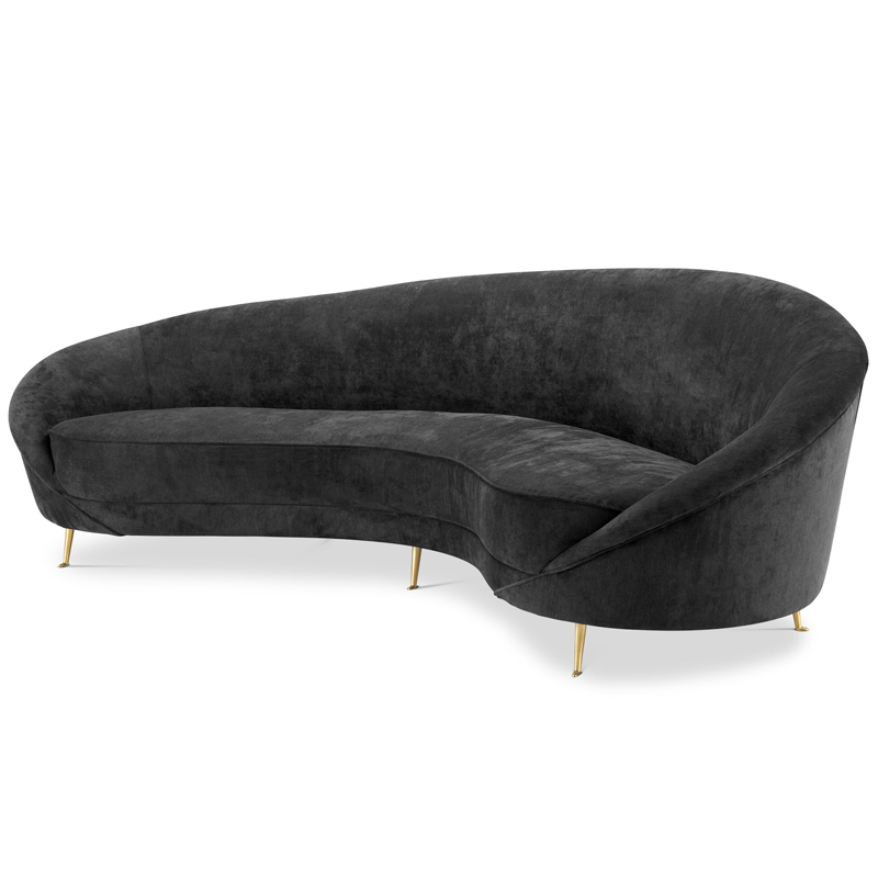 Диван Eichholtz Sofa Provocateur Black Черный Латунь в Новосибирске | Loft Concept 