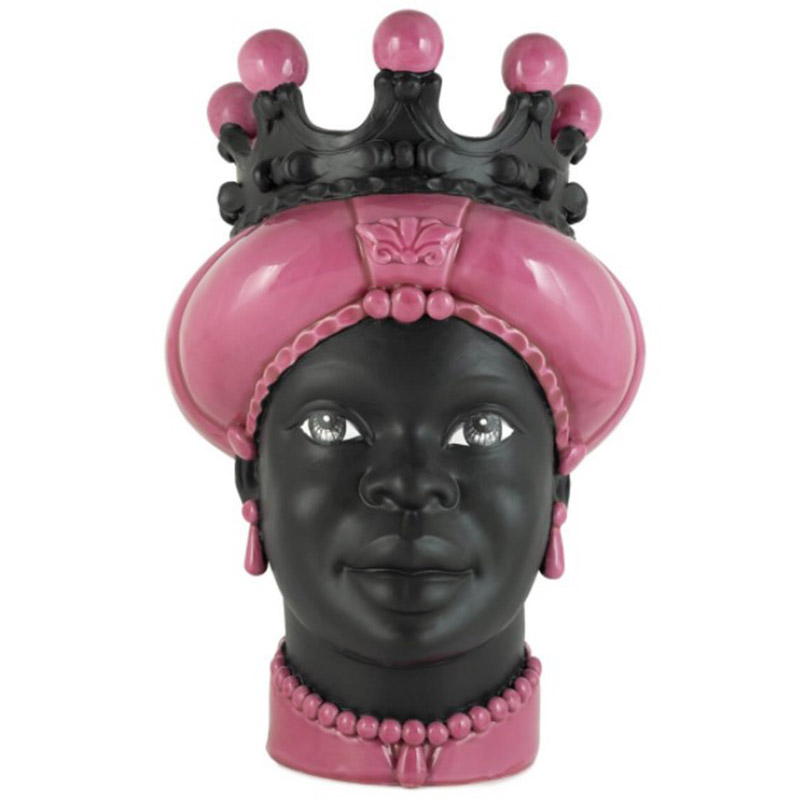 Ваза VASE MORO LADY CROWN DARK pink Черный Розовый в Новосибирске | Loft Concept 