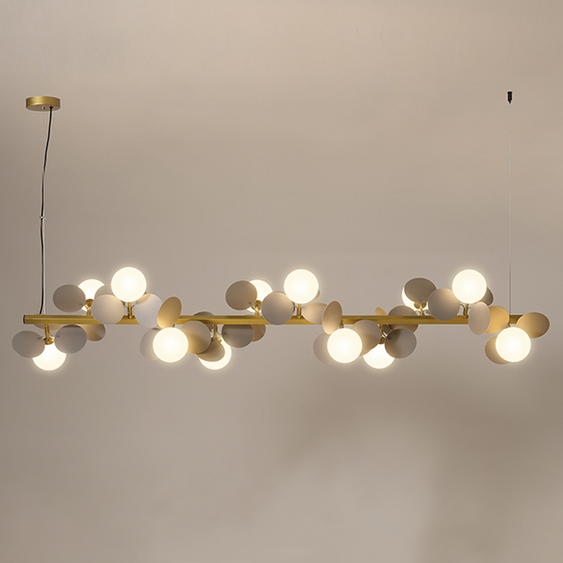 Люстра MATISSE Chandelier Line Золотой Белый Светло-серый в Новосибирске | Loft Concept 