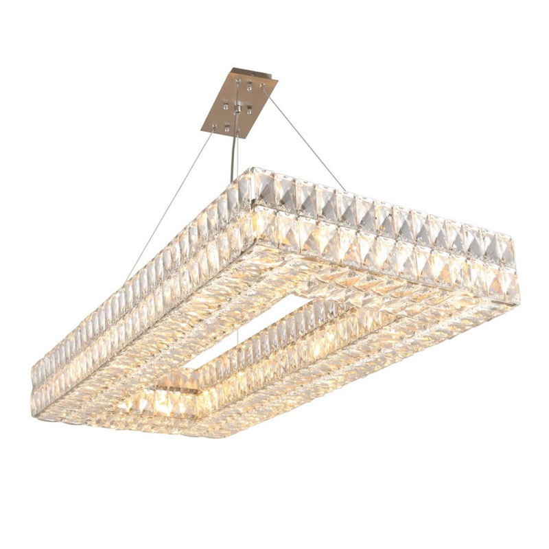 Люстра Crystal Regena Silver Rectangle Chandelier 100 Прозрачный Хром в Новосибирске | Loft Concept 