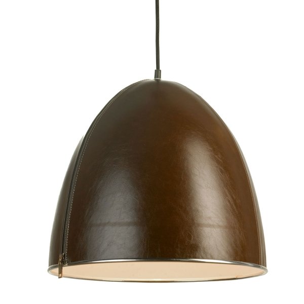 Подвесной светильник Leather Cone Brown Pendant  в Новосибирске | Loft Concept 