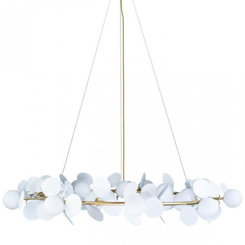 Люстра MATISSE Chandelier White диаметр 130 Белый Золотой в Новосибирске | Loft Concept 