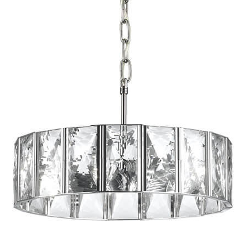 Люстра Tiers Crystal Light Chandelier Round Хром Прозрачный (Transparent) в Новосибирске | Loft Concept 