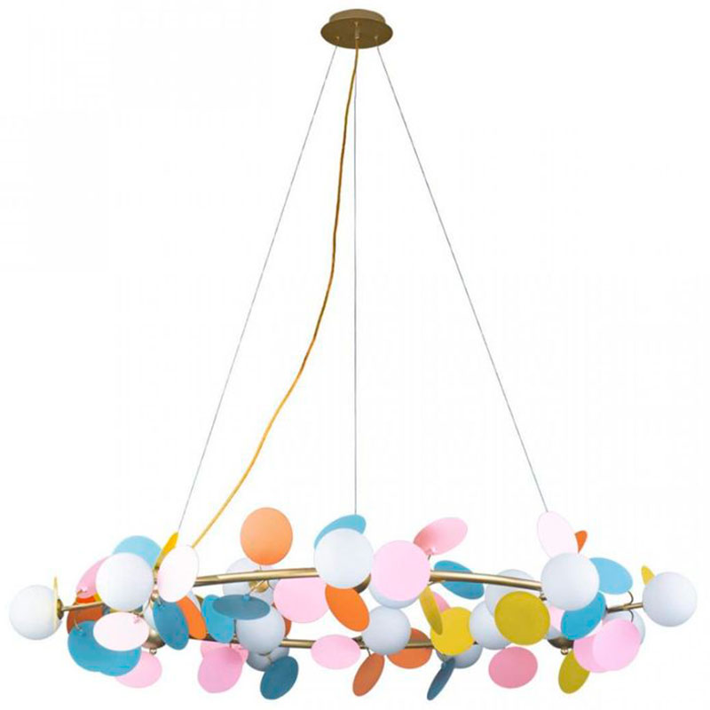 Люстра MATISSE Chandelier circle multicolor диаметр 130 Мульти Золотой в Новосибирске | Loft Concept 