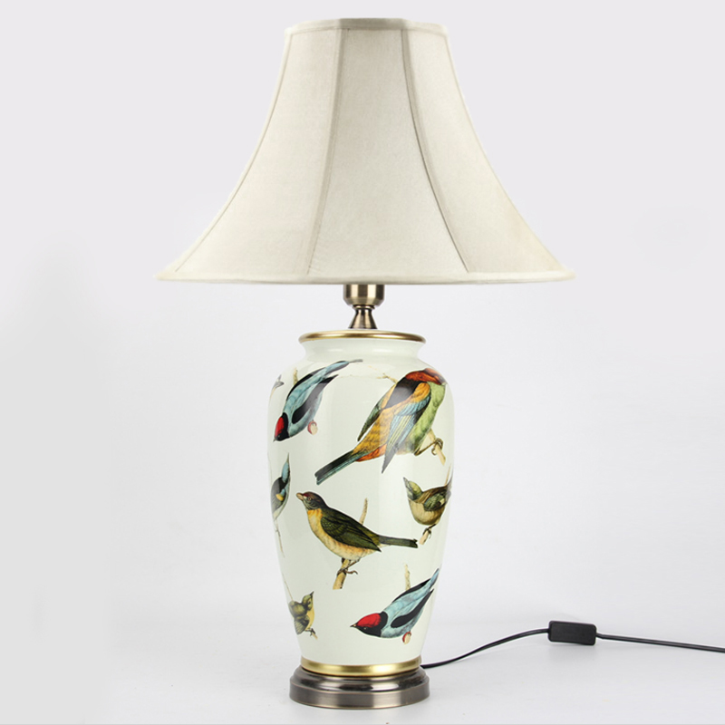 Настольная лампа Birds Blue Table lamp Белый Мульти Золотой в Новосибирске | Loft Concept 