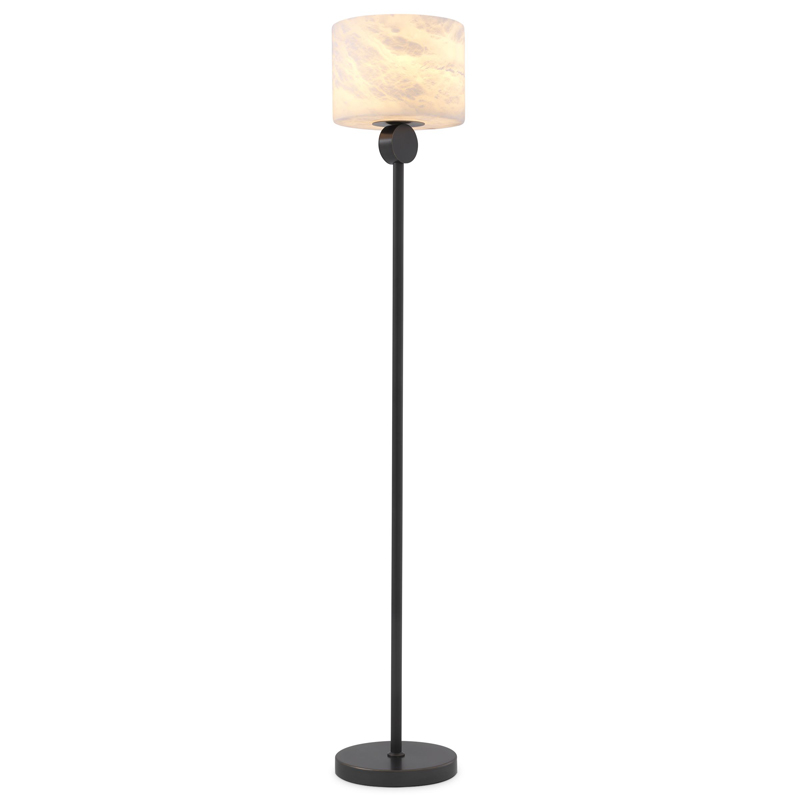 Торшер Eichholtz Floor Lamp Etruscan Bronze Темная бронза Белый в Новосибирске | Loft Concept 