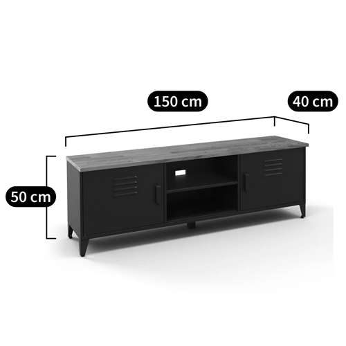 ТВ-тумба из металла и столешницей из массива дуба Metal Wood TV-Stand в Новосибирске