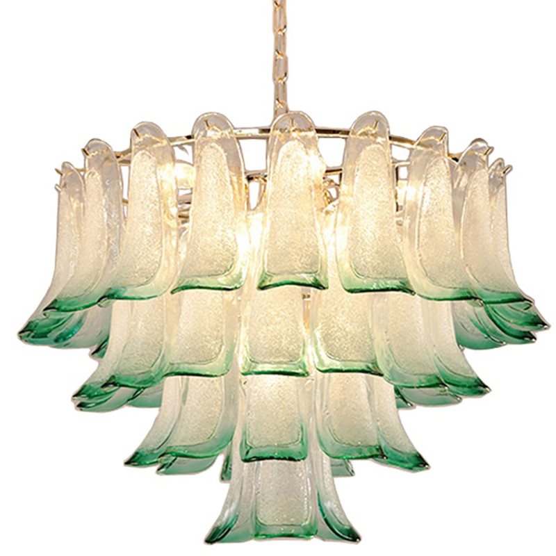 Люстра Peacock Chandelier Золотой Прозрачное Стекло Зеленый в Новосибирске | Loft Concept 