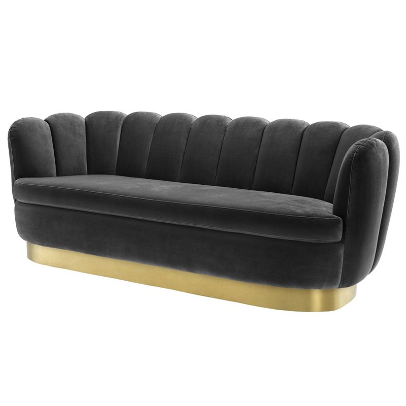 Диван Eichholtz Sofa Mirage dark grey Серый Латунь в Новосибирске | Loft Concept 