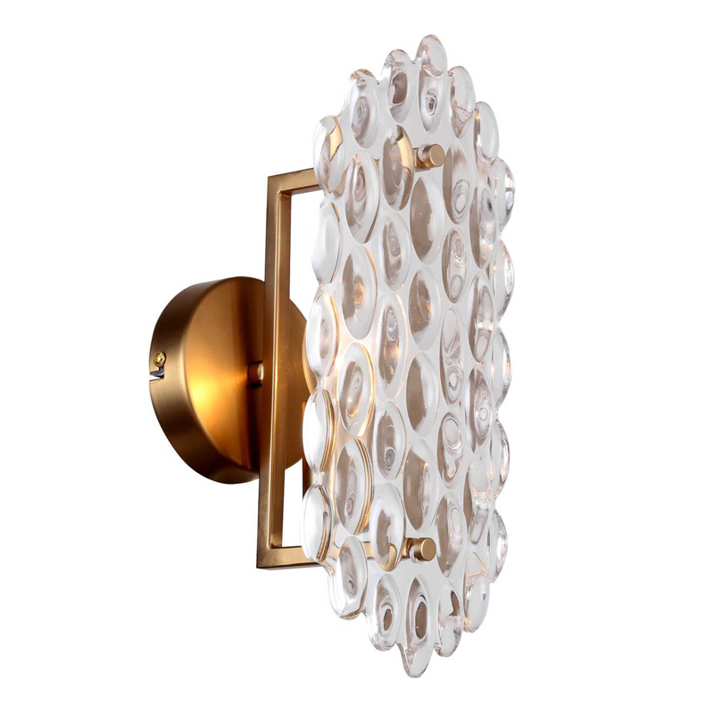 Бра Textured Glass Chandelier sconce oval Глянцевое золото Прозрачное Стекло в Новосибирске | Loft Concept 