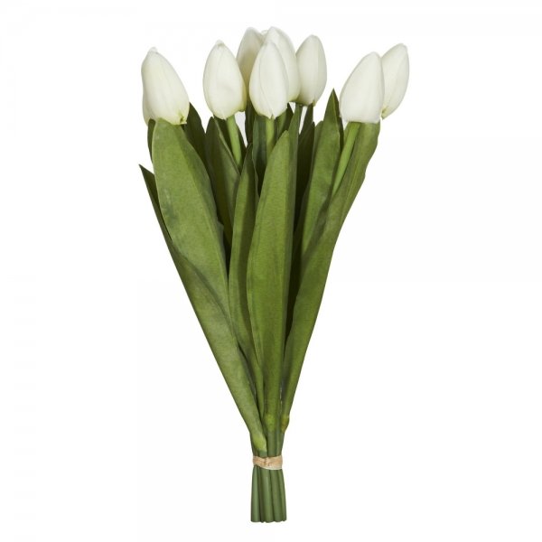 Декоративный искусственный цветок Bouquet Of White Tulips Белый Зеленый в Новосибирске | Loft Concept 