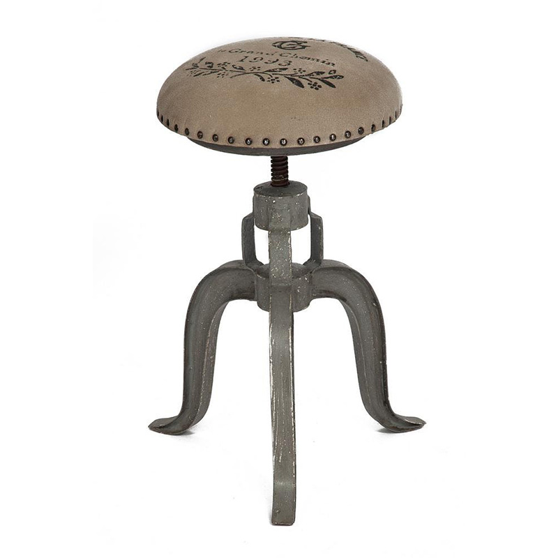 Барный стул Antique Metal Bar Stool Серый Бежево-серый в Новосибирске | Loft Concept 