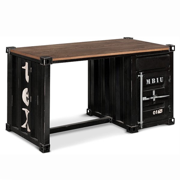 Письменный стол Metal & Oak Sea Container Desk Дуб темный в Новосибирске | Loft Concept 