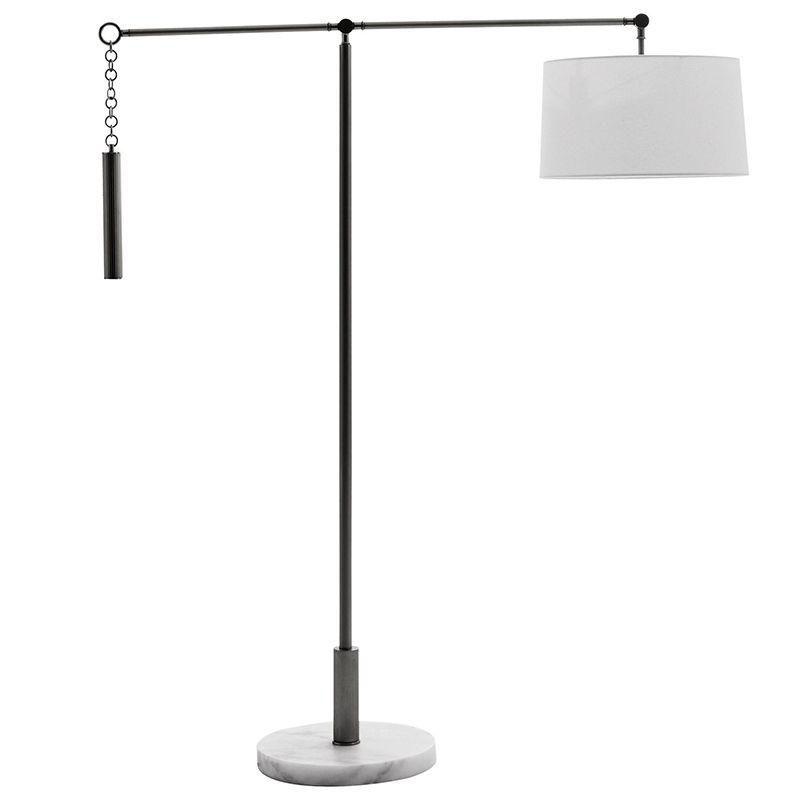 Торшер Arteriors NEWARK FLOOR LAMP Black Черный Белый в Новосибирске | Loft Concept 