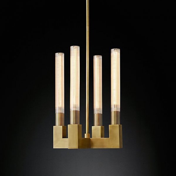 Люстра RH CANELLE Pendant lamp 4 Modern Brass Латунь в Новосибирске | Loft Concept 