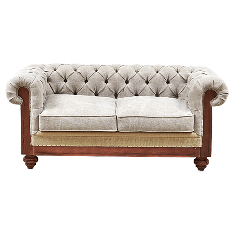 Диван Deconstructed Chesterfield Sofa double Ivory Коричневый Бежево-серый в Новосибирске | Loft Concept 