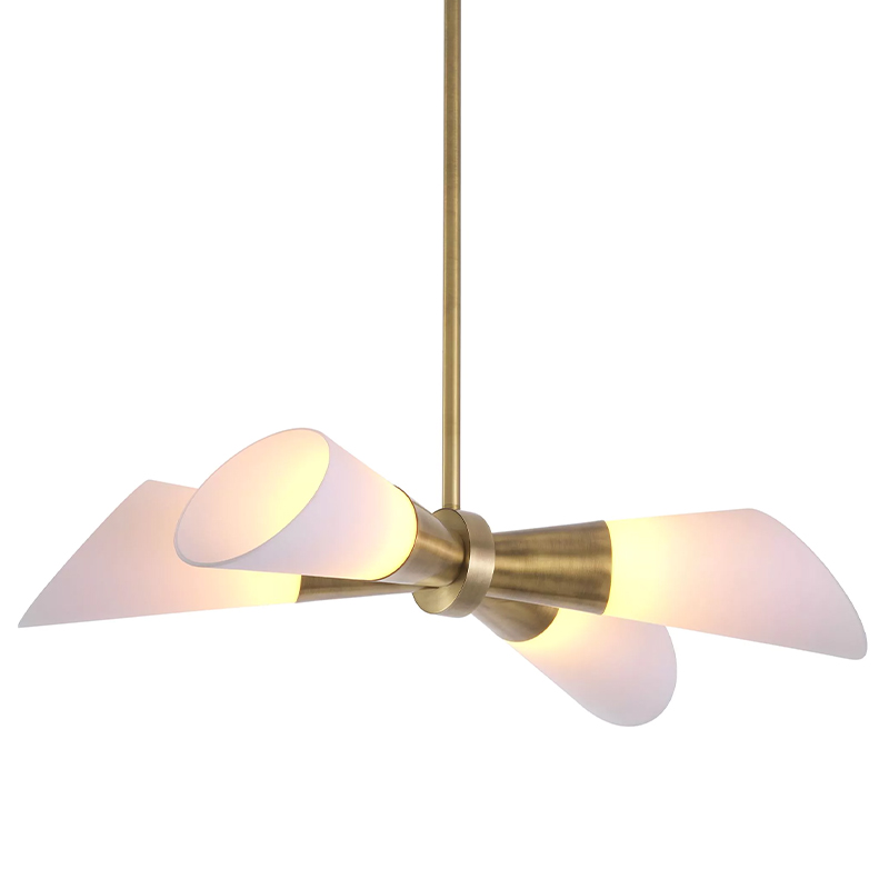 Люстра Eichholtz Ceiling Lamp Papillon Латунь Белый в Новосибирске | Loft Concept 