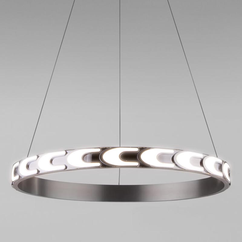 Люстра Maoris Ring Horizontal Chandelier D60 Никель Сатин в Новосибирске | Loft Concept 