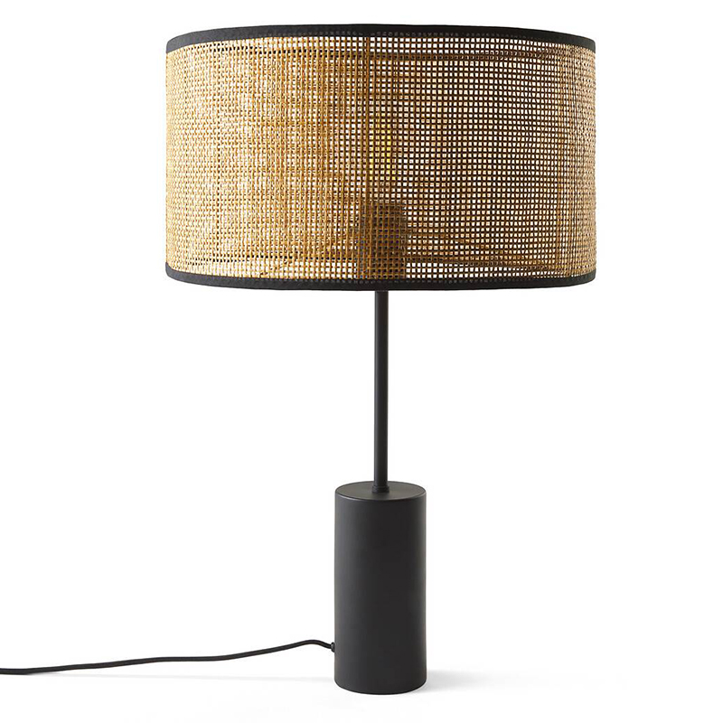 Настольная лампа Solvei Wicker Table lamp Черный Коричневый в Новосибирске | Loft Concept 