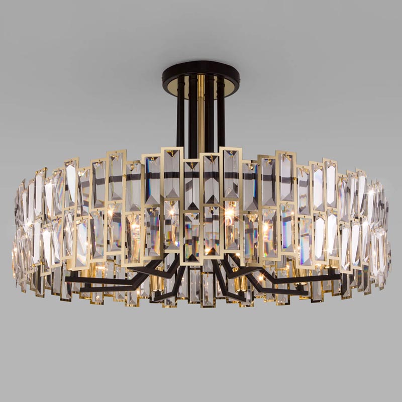 Потолочная люстра Darkness Chandelier gold 71 Черный Прозрачный (Transparent) Золотой в Новосибирске | Loft Concept 