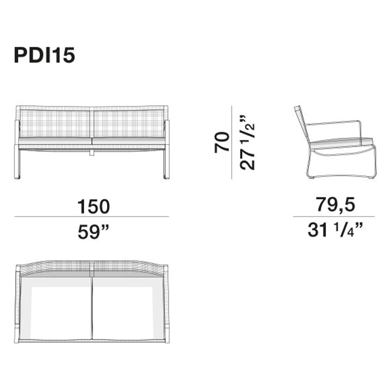 Двухместный уличный диван PHOENIX Sofa в Новосибирске