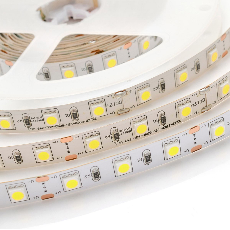 Комплект светодиодной ленты 14,4W/m 60LED/m 5050SMD холодный белый 1M Белый в Новосибирске | Loft Concept 