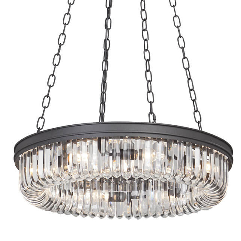 Люстра Retro Frozen Clear Glass Chandelier D 62 Черный в Новосибирске | Loft Concept 