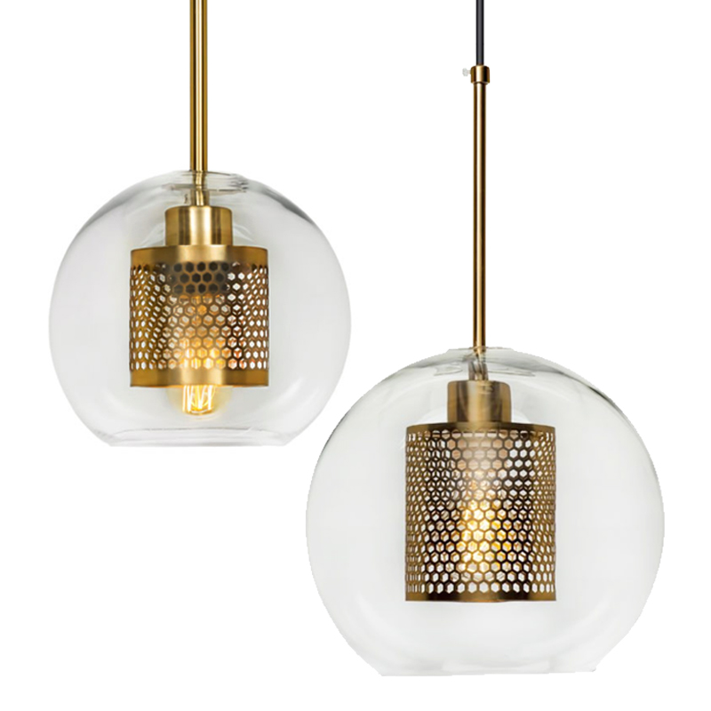 Perforated Vessel Pendant Lamp Gold Ball Золотой Прозрачное Стекло в Новосибирске | Loft Concept 