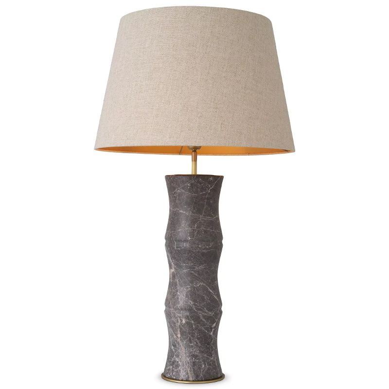 Настольная лампа Eichholtz Table Lamp Bonny Grey Бежево-серый Серый Латунь в Новосибирске | Loft Concept 