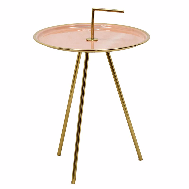 Приставной стол Salute Table Pink Розовый пастельный Глянцевое золото в Новосибирске | Loft Concept 