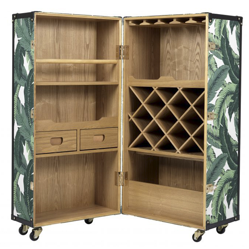 Винный шкаф Eichholtz Wine Cabinet Martini Bianco Tropical Белый Зеленый Древесина Золотой в Новосибирске | Loft Concept 