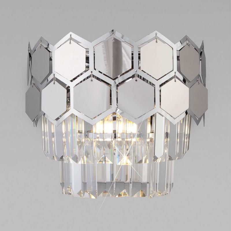 Бра Hanging Hexagon Moira Sconce chrome Прозрачный (Transparent) Хром в Новосибирске | Loft Concept 