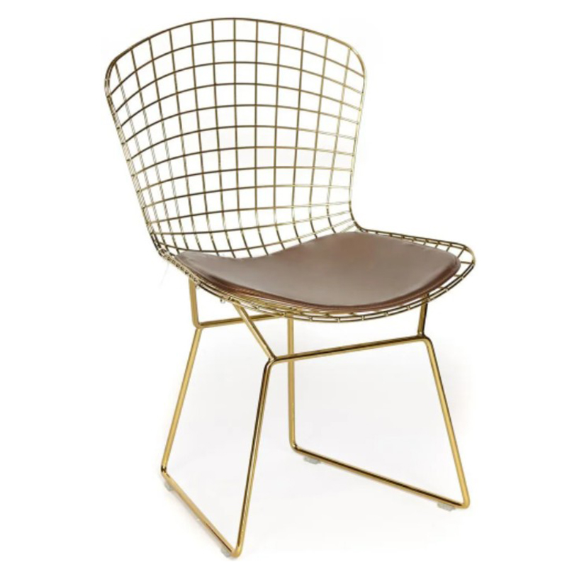 Стул Bertoia Chair Gold Золотой Коричневый в Новосибирске | Loft Concept 