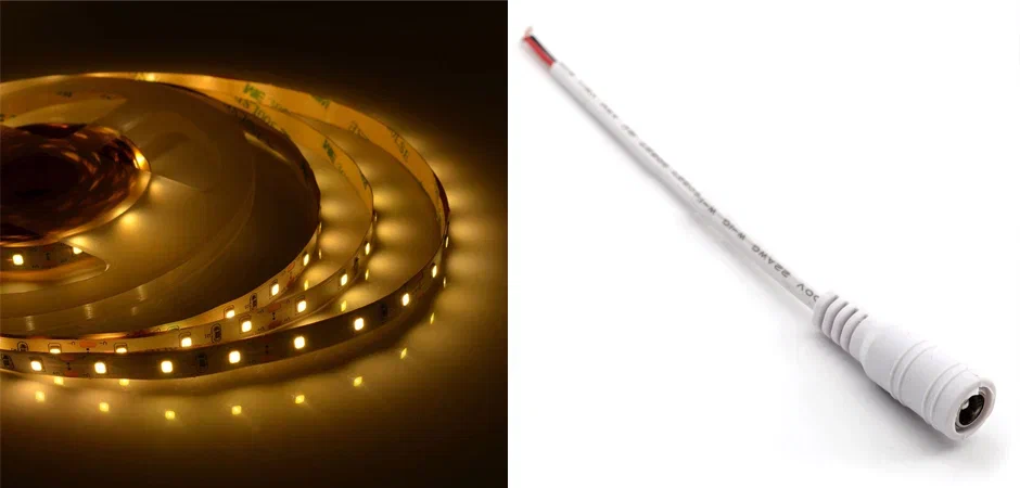 Комплект светодиодная лента 4,8W/m 60LED/m 3528SMD теплый белый с адаптером - Loft-Concept в Новосибирске