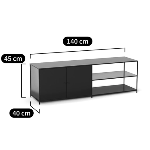 ТВ-тумба из металла с 2-мя дверцами и полками Damian Metal TV Stand в Новосибирске