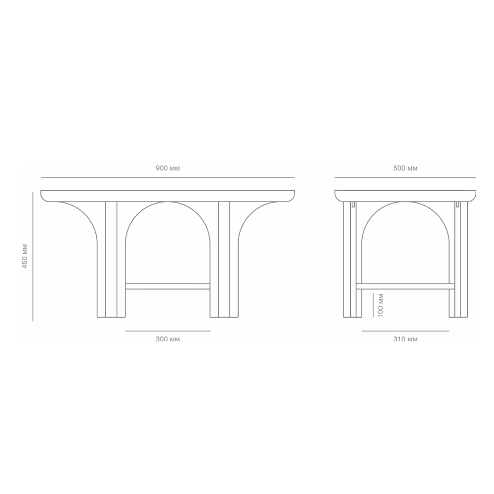 Стол кофейный деревянный с арочным основанием Arch Passage Стол кофейный деревянный с арочным основанием Arch Passage в Новосибирске