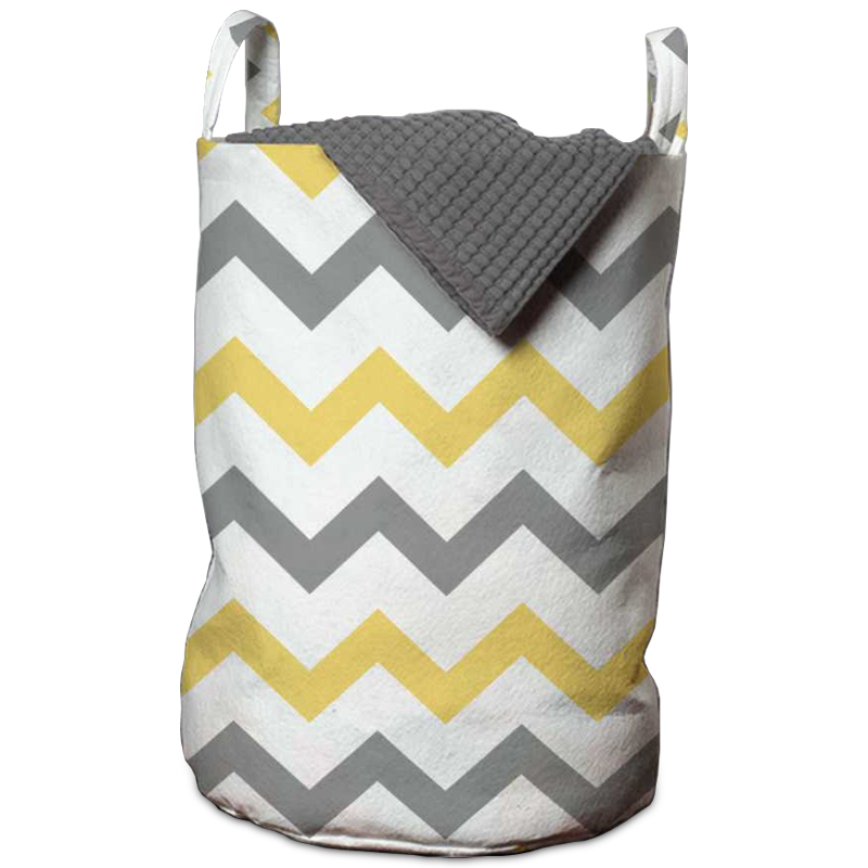 Корзина Mustard and Gray Chevron Basket Горчичный Серый Белый в Новосибирске | Loft Concept 