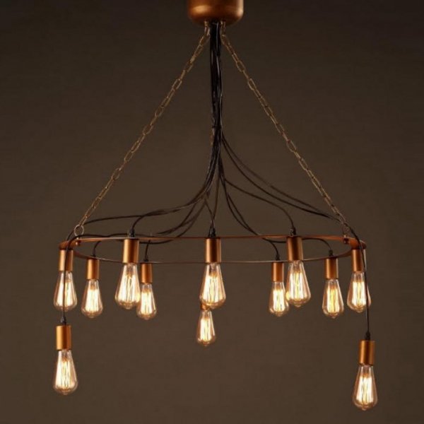 Люстра Blood Wire Chandelier Black 12 Золотой Черный в Новосибирске | Loft Concept 