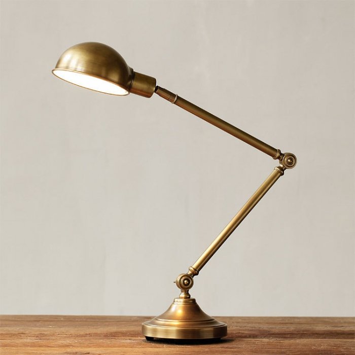 Настольная лампа Brass Vintage Loft Table Lamp Латунь в Новосибирске | Loft Concept 