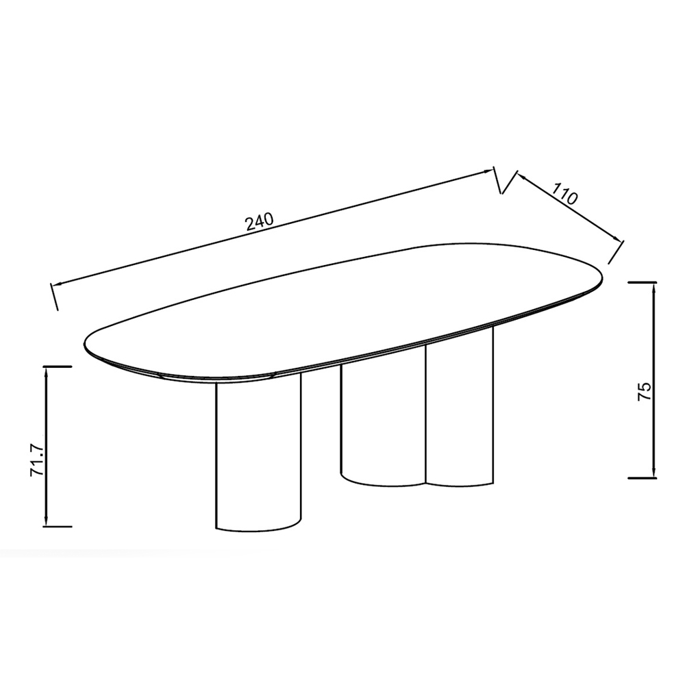 Стол обеденный мраморный с колоннами Marble Column Table в Новосибирске