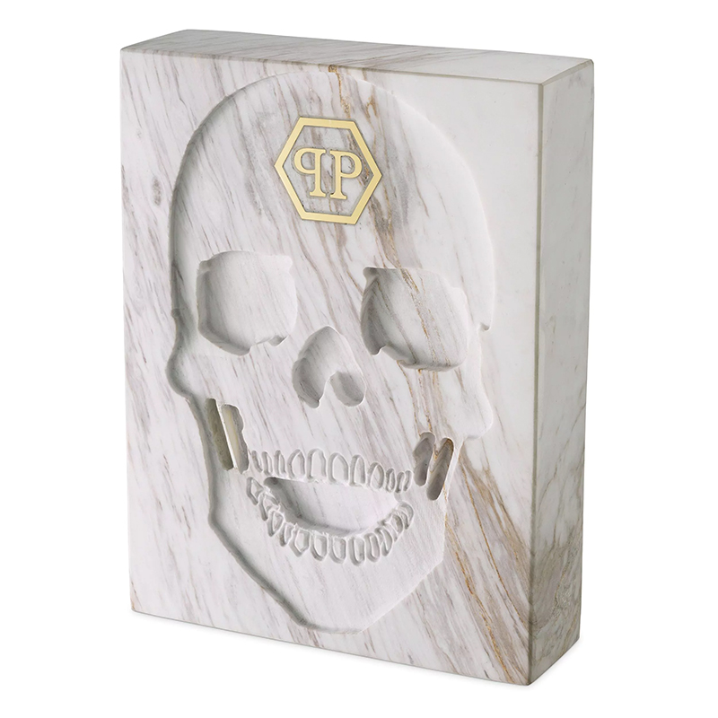 Статуэтка Philipp Plein Marble Skull book Белый Мрамор Bianco в Новосибирске | Loft Concept 