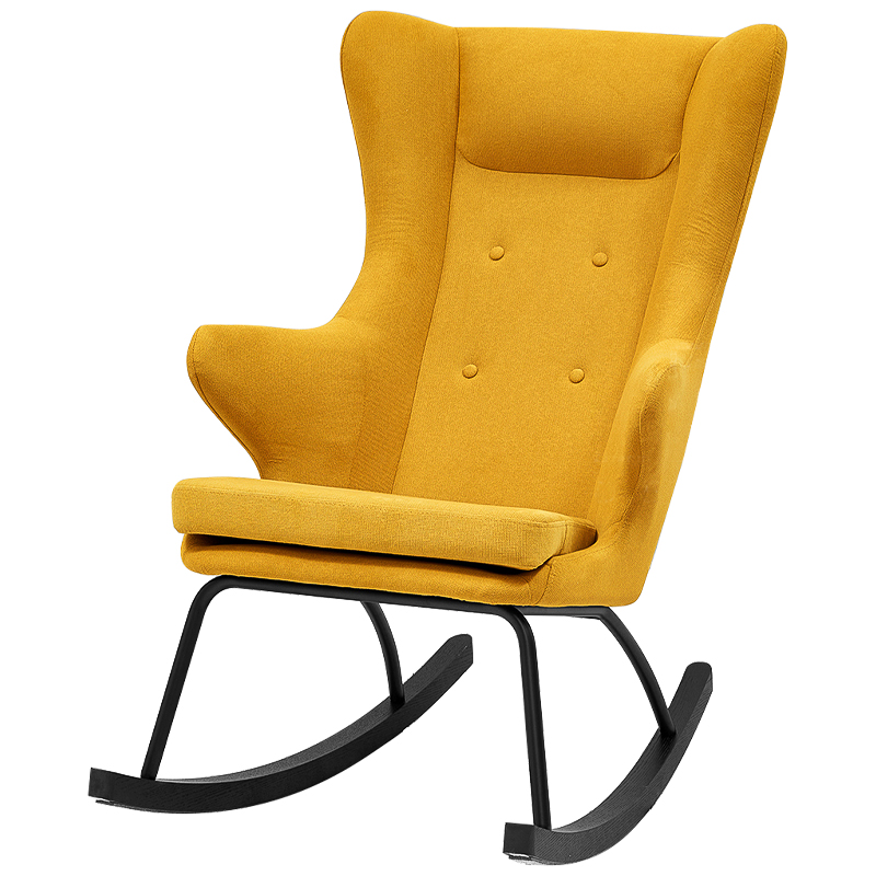 Rocking chair DORIA YELLOW Кресло-Качалка Желтое Желтый Черный в Новосибирске | Loft Concept 