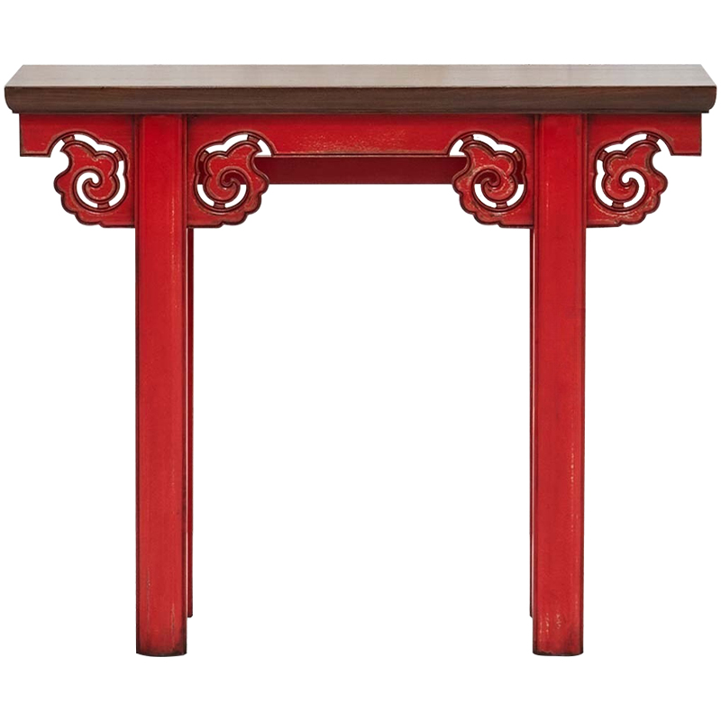 Деревянная консоль в китайском стиле красная Tang Console Table Красный Коричневый в Новосибирске | Loft Concept 