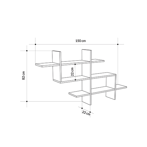 Полка фигурная подвесная цвета антрацит HALIC BOOKCASE ANTHRACITE в Новосибирске