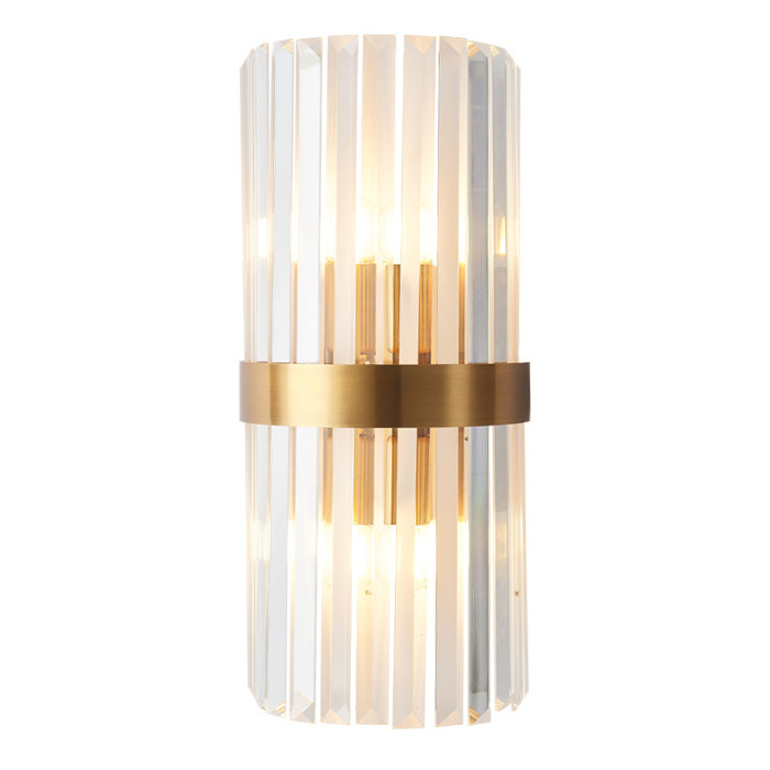 Бра Odeon Clear Glass Gold metal Wall Lamp Прозрачный Латунь в Новосибирске | Loft Concept 