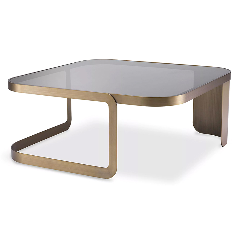 Кофейный стол Eichholtz Coffee Table Numa Стекло Смок Латунь в Новосибирске | Loft Concept 